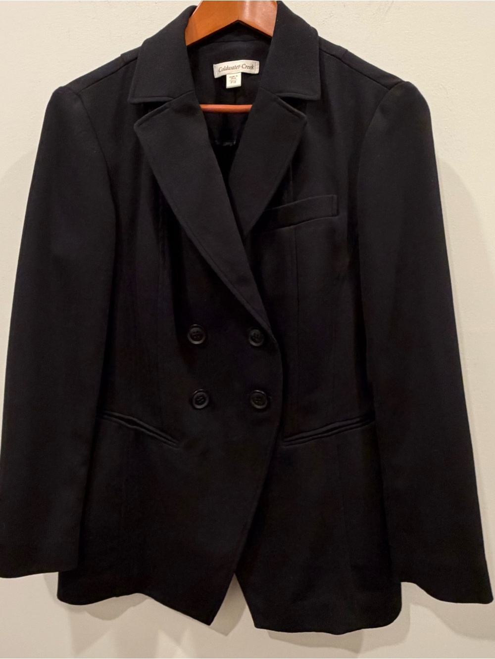 Coldwater Creek Black Double-Breasted Women's Blazer Jacket 10P